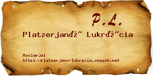 Platzerjanó Lukrécia névjegykártya